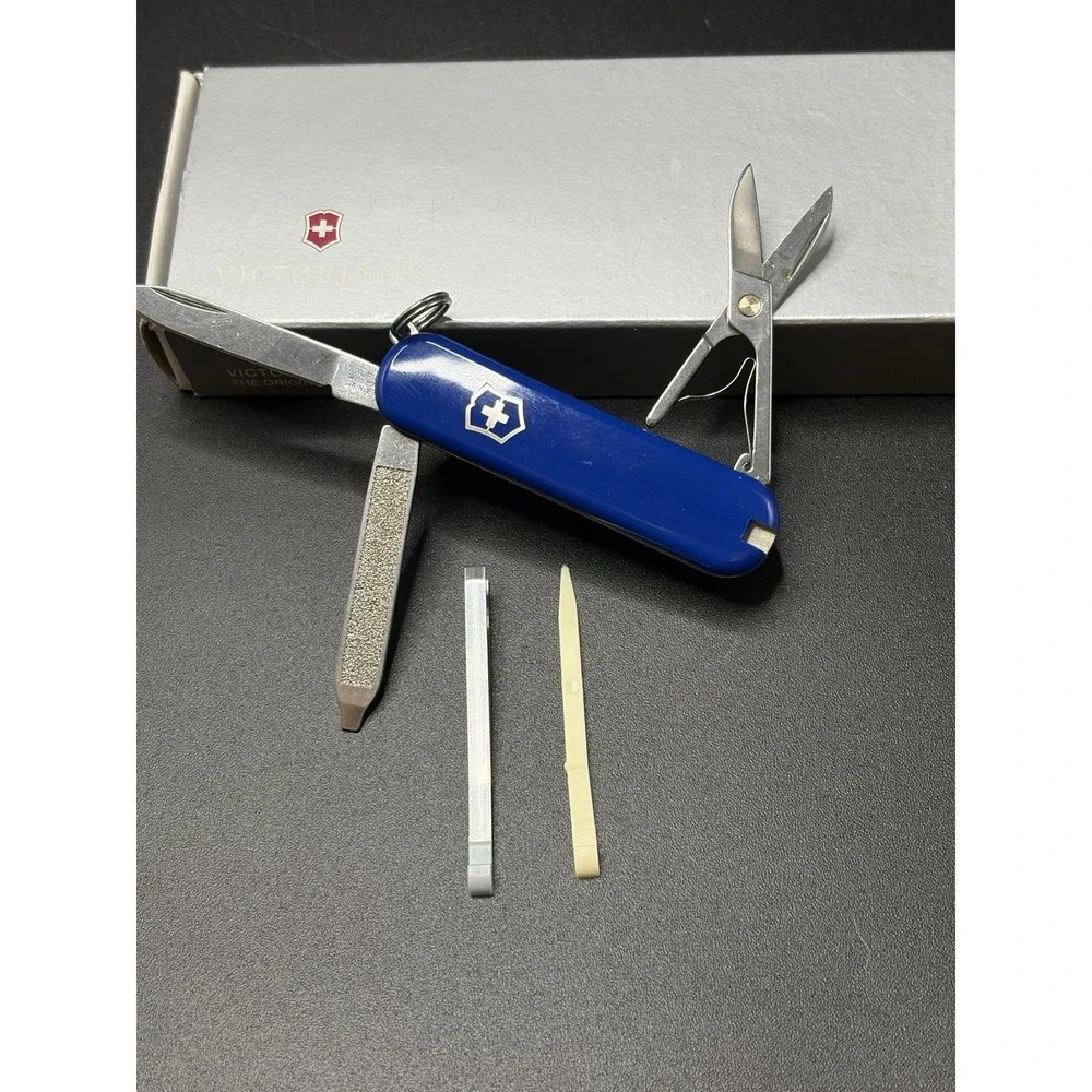 Swiss Army Victorinox Blue 58mm Small/Mini/Keychain/Multitool/Box/5 Tools